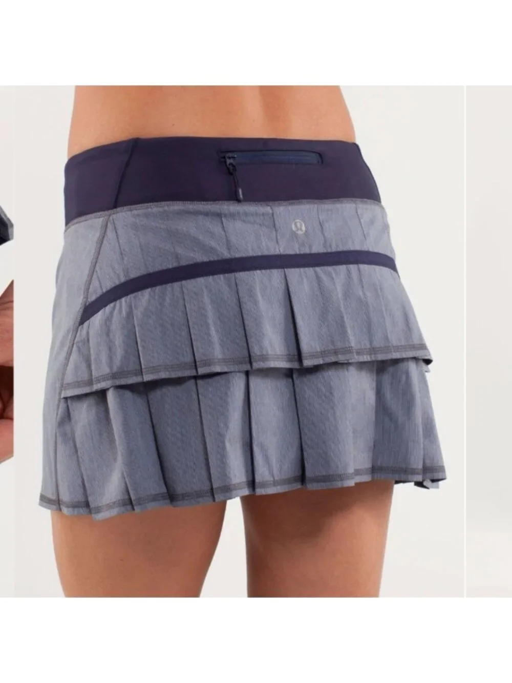 Lululemon Run: Pace Setter Skirt Heathered deep coal and black and indigo